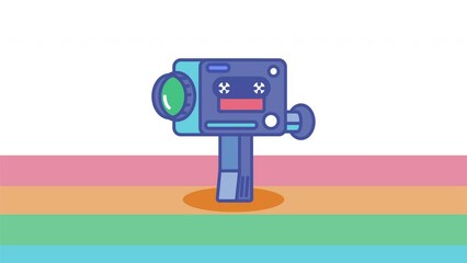 Poster - retro video camera device animation