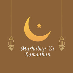 Canvas Print - illustration of a ramadan background. marhaban ya ramadhan