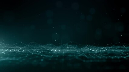 Aufkleber - digital data network with lines and dots connection, technology network and social connection abstra