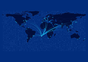 Saint Helena map for technology or innovation or export concepts.  Connections of the country to major cities around the world. File is suitable for digital editing and prints of all sizes.