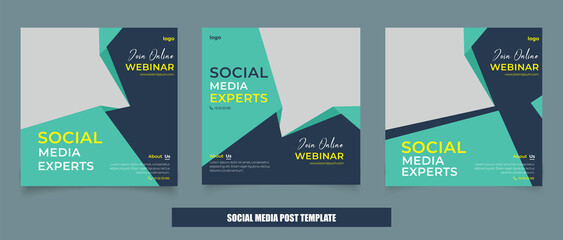 Corporative instagram square banner template 