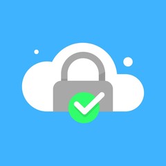 Poster - safe, secure in cloud storage concept illustration flat design vector eps10. modern graphic element for landing page, empty state ui, infographic, icon