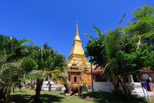 Kalasin, Thailand - -28 Feb. 2022 : Full Of Beauty At Wat Wang Kham Temple Consists Of A Wide Range Of Lan Xang Architecture Including Sim Thai Mueang Wang, Exquisite Lan Xang Ubosot In Khao Wong.