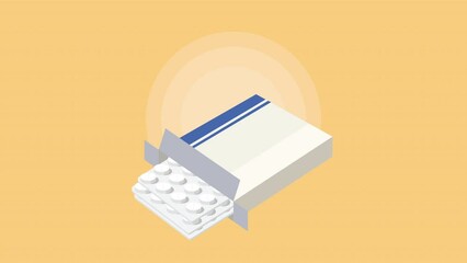 Wall Mural - medicine healthcare packing box animation