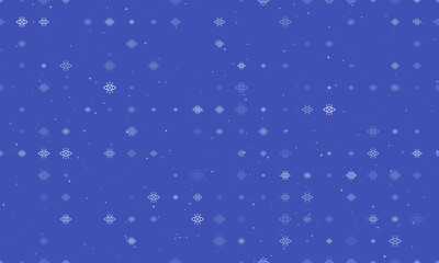 Poster - Seamless background pattern of evenly spaced white vision symbols of different sizes and opacity. Vector illustration on indigo background with stars