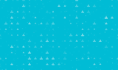 Poster - seamless background pattern of evenly spaced white download symbols of different sizes and opacity. 