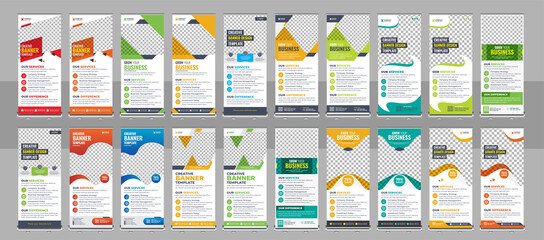 Wall Mural - corporate rollup banner, pull up, business flyer, display, x-banner, and flag-banner bundle