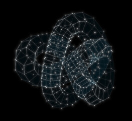 Poster - Abstract technology background from lines and dots