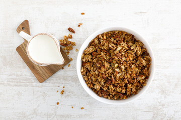 Poster - Granola with nuts and seeds. Top view