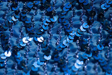 Abstract Wallpaper Texture Of Blue Shiny Palletes On Fabric