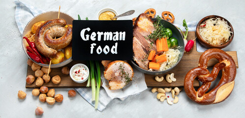 Wall Mural - Assortment of different german food.