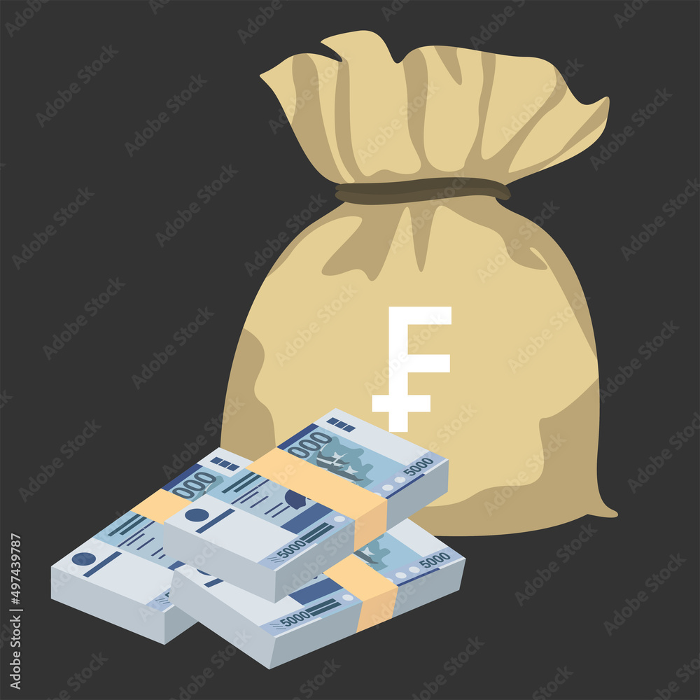 Xpf CFP Franc Vector Illustration. French overseas collectivities money set ...