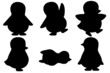 Penguin silhouette design template