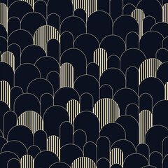 abstract seamless pattern, art deco retro style. vector nostalgic vintage geometric background with 