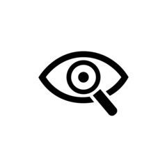 Poster - eye icon with a magnifying glass on a white background - stock vector