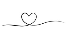 Heart Lines. Continuous Heart Line Drawing Fancy Minimalist Illustration. Symbol Of Love One Line Abstract Minimalist Outline Drawing. EPS Vector Illustration.