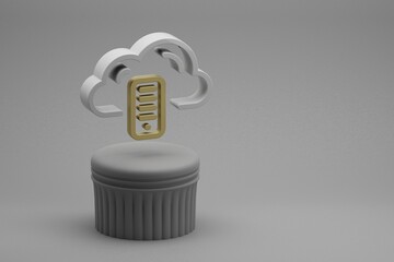 Aufkleber - Beautiful abstract illustrations Database Server  symbol icons on a column stand and wonderful background. 3d rendering illustration. Background pattern for design. Web Hosting