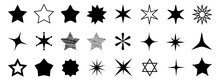 Star Shape Set - Different Vector Illustrations Isolated On White Background