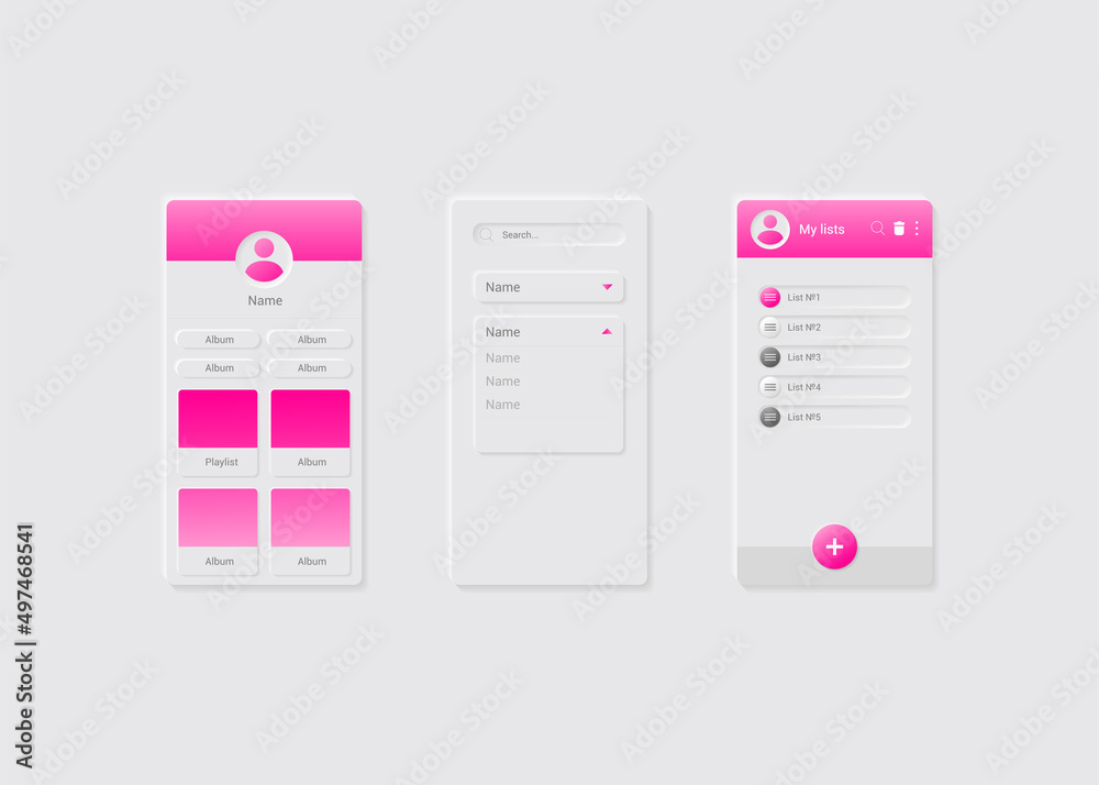 Application gallery portfolio Neumorphism sign up and log in user page ...