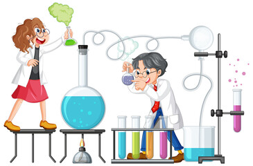 Wall Mural - scientist doing science experiment in the lab