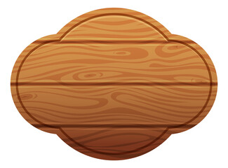 Wall Mural - blank billboard template. wooden planks signboard in cartoon game style