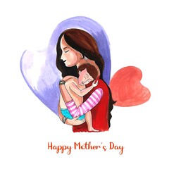 Wall Mural - .Beautiful mothers day for woman and child love card design