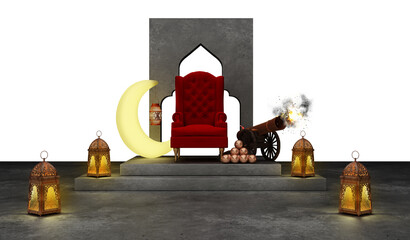 Wall Mural - Ramadan concept - Canon Ramadan kareem with crescent - with