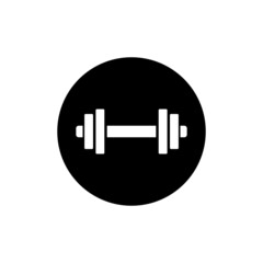 Poster - Dumbbell icon in black round