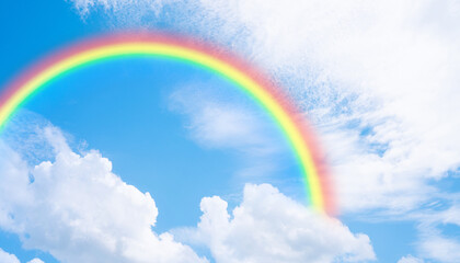 Wall Mural - rainbow and blue sky with cloud