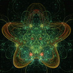 Wall Mural - 3d effect - abstract symmetric fractal graphic