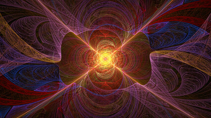 Wall Mural - 3d effect - abstract symmetric fractal graphic