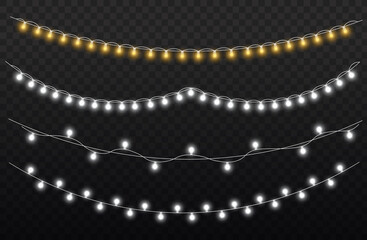 Wall Mural - christmas glowing light garland, led neon lamp.