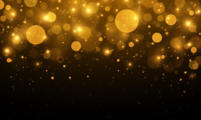 gold bokeh blurred light. abstract background with bokeh effect. magic concept.