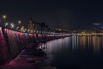 Sticker - Neguri coastline, Getxo, Spain at night