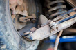 © Warut - broken car ball joint on pickup track,broken car suspension