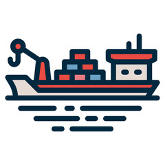Wall Mural - ship two tone icon