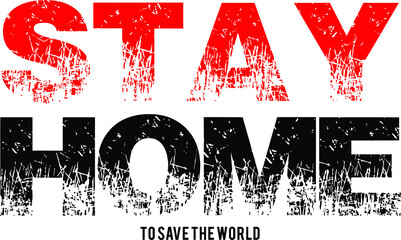 stay home design typography vector for print t shirt