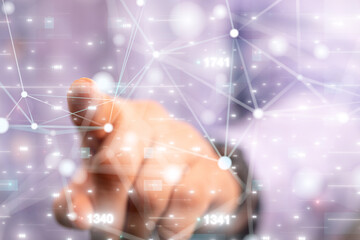 Poster - touch Futuristic wave, Futuristic data stream