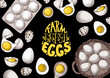 © DiViArts - Chicken eggs hand drawn illustration. Farm eggs design template. Vector illustration. Healthy food. Package design elements.