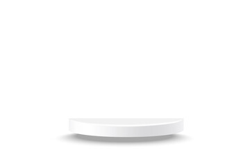 Poster - Semi circle 3d shelf, blank podium mockup with shadow on floor for product display