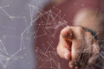 Communication technology for internet business. Global world network and telecommunication