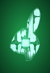 Wall Mural - Abstract rabbit. Rabbit in the form of an electronic circuit. Vector rabbit.