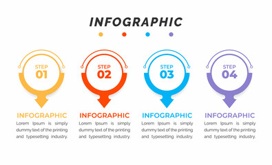 Poster - business data visualization. process chart. abstract elements of graph, diagram with 4 steps, option