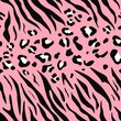 
Pink leopard zebra print seamless fashion illustration for textile.