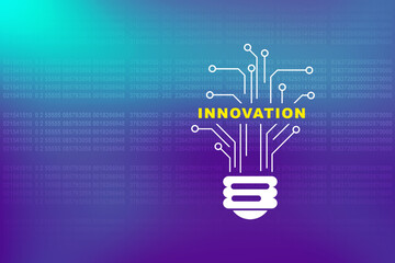 Poster - 2d rendering innovation lightbulb concept
