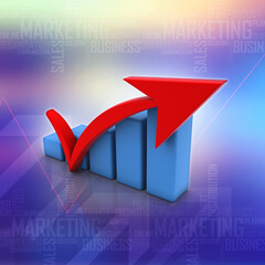 Poster - 3d rendering Stock market online business concept. business Graph
