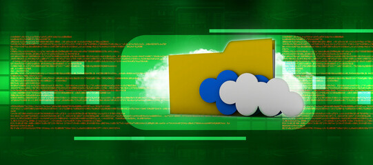 Poster - 3d rendering cloud  folder network
