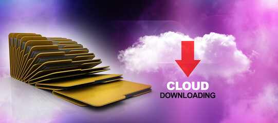 Poster - 3d rendering folder with documents

