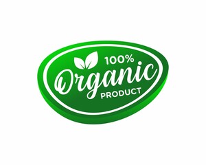 Sticker - 100 percent organic food label stamp badge vector