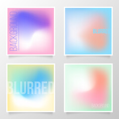 Wall Mural - set of defocused backgrounds with light soft color gradient for your creative graphic design. blurre